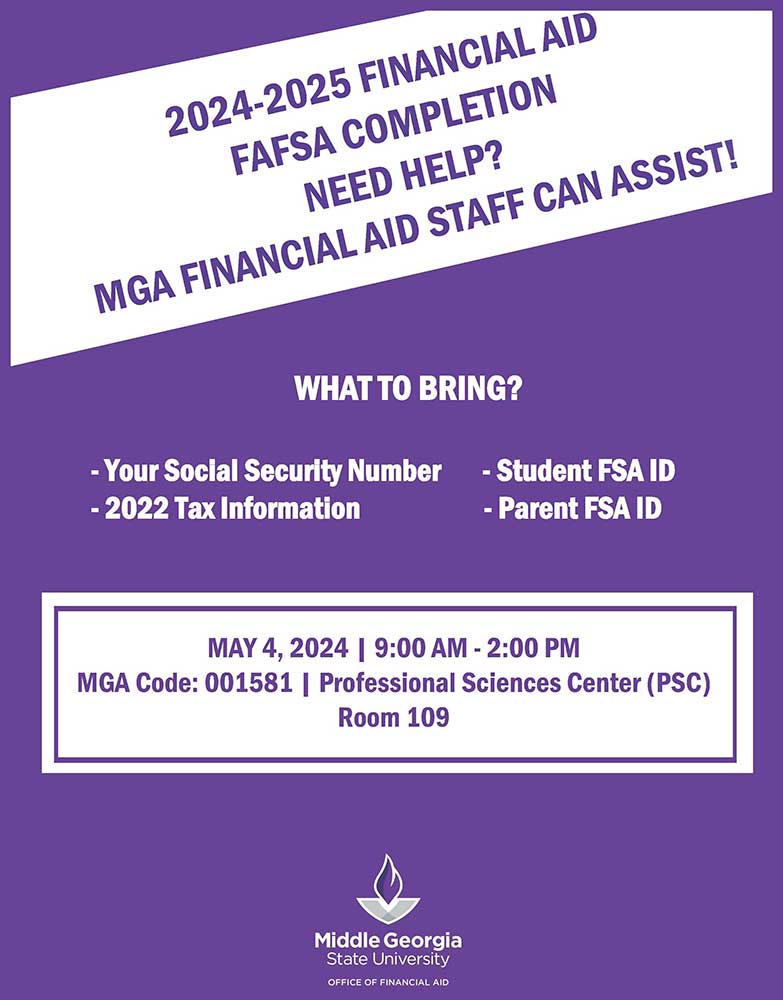 FAFSA completion event flyer. 